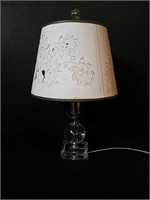 Vintage Glass and Metal Table Lamp