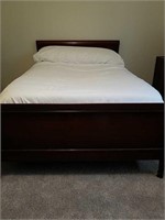 Vintage Dark Toned Wood Bed