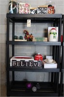 Organizer shelf with Christmas items