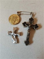Metal Crucifix, Pendant and Token