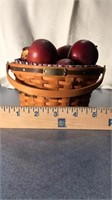 5” Longaberger apple basket with apples