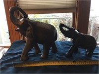 Wood Carved Elephants