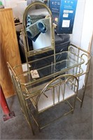 Brass vanity and chair set