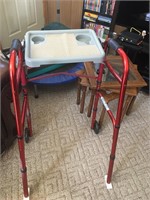 Walker With wheels and tray (red color)