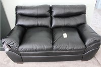 Simmons black leather couch and loveseat set