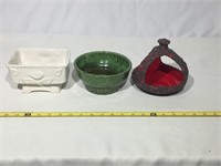 Three ceramic pieces.