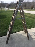 Wooden ladder.