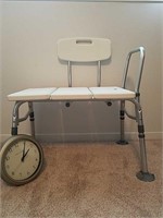 Shower Seat and Wall Clock