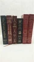 6 leather bound military history book lot