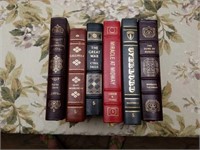 6 Leather-Bound Library Military History Books