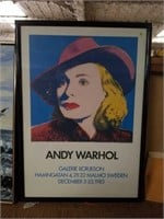 Framed Andy Warhol "With Hat" Poster 1983