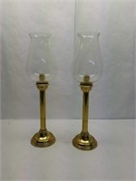 Pair of Candle Holders with Globes