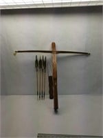 Vintage Handmade Cross Bow with Arrows