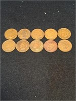 Indian Head Cents lot of 10