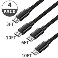 4-Pk Micro USB Cable,Canpeki (3FT 6FT 6FT 10FT)