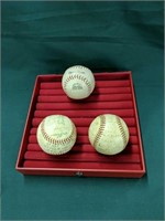 3 Baseballs As Shown 2 Have Autographs Unknown
