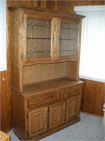 Oak China Cabinet Hutch 46 x 16 x 80" 2 Pcs