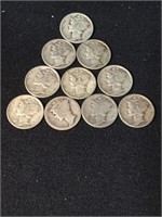 Mercury Dimes lot of 10