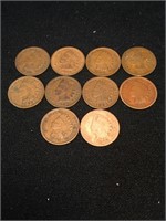Indian Head Cents lot of 10