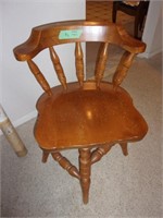 Swivel wooden chair
