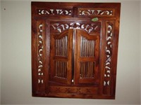 Wooden frame-Mirror behind door