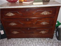 Marble Top Eastlake style 3 drawer Chest
