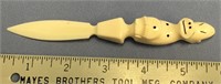 5.5" Ivory letter opener - handle is carved biliki