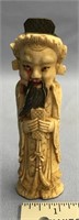 4.5" Fossilized ivory carving of an Asian male - v