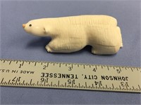 Extremely well done 5" lying ivory polar bear, wit