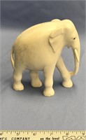 6" Ivory carving of an elephant with inset baleen