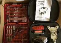 Box: Craftsman laser, drill bits, & nut drivers