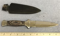 9.5" Dagger with wood handle and sheath     (11)