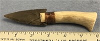 6" Knife replica with antler handle and stone arro