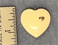 1" Fossilized Ivory heart   (i15)