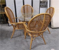 11- BAMBOO TABLE AND 4 CHAIRS