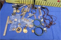 11- MIXED LOT OF COSTUME JEWELRY AND WATCHES