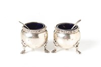 Pair of English silver salts