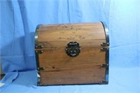 Wood Metal Treasure Chest Keepsake Box