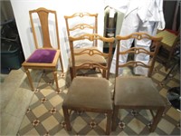 4 chaises vintages en bois
