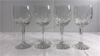 Set of four crystal wine glasses