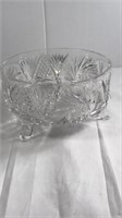 Crystal fruit bowl 4 inches deep 7 1/2 inches