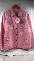 New with tags pink denim poodle jacket size 2X