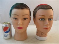 2 têtes de mannequins pour la coiffure ou