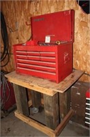 Snap-On 9-drawer chest w/contents & rolling table
