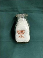 Geyer's Dairy Milford Delaware Half Pint Milk
