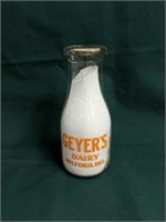 Geyer's Dairy Milford Delaware Milk Bottle