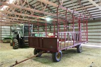 Square Bale Hay Wagon on Running Gear