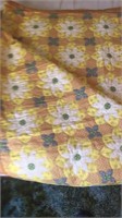 Yellow flower quilt brownbacked good shape