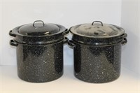 Graniteware Canning Pots with Strainers