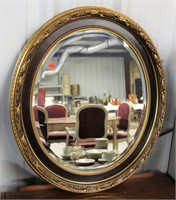 Oval Beveled Mirror in Ornate Frame